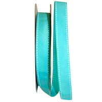 Paper Grosgrain Saddle Stitch Ribbon, Yards, Aqua, продаден индивидуално