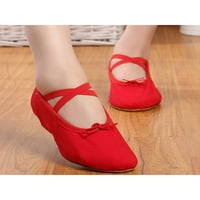 Rotosw Girls & Boys Jazz Shoes Hunky Heel Dance Shoe Slip on Pumps Comfort Round Toe Ballroom Light Red- 12c