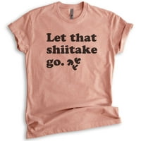 Нека тази тениска на Shiitake Go, Unise Women's Men Rish, Tee Food Pun, гъби, японски рамен тройник, Heather Sunset, 3x-голям