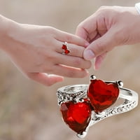 Feledorashia пръстени за жени Матер Ден на подаръци Дами мода сребро Пълен диамант пръстен Любов сърце диамантен сватбен пръстен Подарък пръстен 1pc