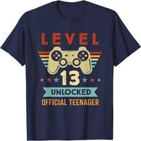 Дърво ниво Отключена официална тийнейджърка 13-ти рожден ден тениска за геймър