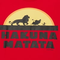 Дисни Момчета Хакуна Матата Графична Тениска, Размери 4-18