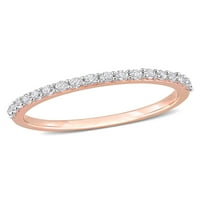 Карат Т. Г. В. създаде бял сапфир 10кт Розово злато полу-вечен юбилеен пръстен