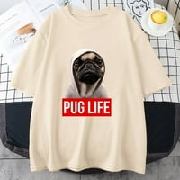 Jhpkjpug куче Оригинална тениска за жени Модно писмо отпечатани мъжки тийнейджъри летни върхове Смешно винтидж дрехи оригиналност улични дрехи