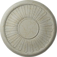 Ekena Millwork 7 8 OD 1 4 P Leandros таван медальон, ръчно боядисан саксия със сметана пукнатина