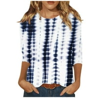 Ризи за ръкави за жени Сладки печат графични тийнейджъри блузи ежедневни плюс размер основни върхове пуловер