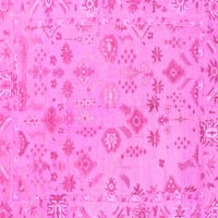 Ahgly Company Indoor Rectangle Oriental Pink Traditional Area Rugs, 8 '12'