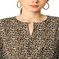 Уникални изгодни Дамски Леопард печат Нагънат годни и разкроена а-линия рокля