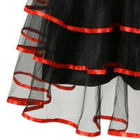 PUAWKOER Женски рокля с рокля Женска дължина винтидж готически момичета готически рокли жени червено