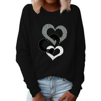 Yubnlvae пуловери за жени обичат пуловер на врата небрежен женски дълъг блуза ръкав свободен отпечатък от женски блуза дамски пуловери черно