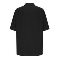 Uorcsa личност винтидж плажна декорация солидни джобни копчета мъжки тениска черно