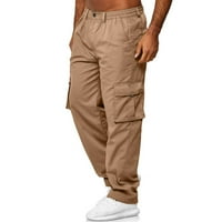 Мъжки панталони Aayomet панталони панталони небрежни всички плътни цветни джобни панталони модни гащеризони плаж прав крак фитнес