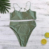 Жени Bandeau Bandage Bikini Set Push-Up Бразилски бански бански костюми за бански костюми