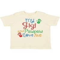 Inktastic My Gigi и Pawpaw Love Me Gift Toddler Boy или Thddler Girl тениска