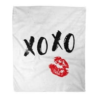 Фланелен хвърляне на одеяло xoxo четка надпис знак Калиграф C прегръдки и целувки меки за диван и диван в леглото