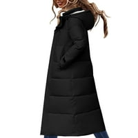 Paptzroi женски памучен подплатен дрехи през зимата сгъстена голяма яка с голям размер над коляното тънък дълъг палто на якето