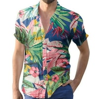 Поло ризи за мъже пролет и летен флорален цветен принт ежедневен плаж на ревета на открито ваканция с къс ръкав