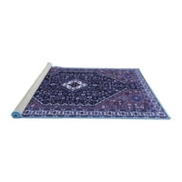 Ahgly Company Machine Pashable Indoor Round Persian Blue Traditional Area Rugs, 7 'Round