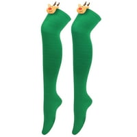 Leesechin дамски чорапи Clearance Коледна тръба за коляни чорапи райета жартиера сладки аксесоари коледно парти
