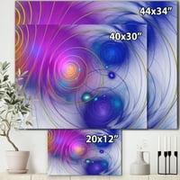 Art DesignArt Purple Fractal Spiral Pattern Modern Canvas Wall Art Print. широк в. Високо