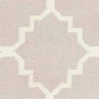 Дхури Брад Геометричен Килим От Мароканска Вълна, Кафява Слонова Кост, Квадрат 8' 8'