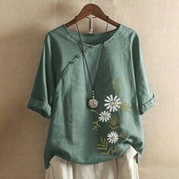 Sayhi Crop Tops за жени памучни бельо ризи флорални принти