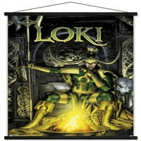 Marvel Comics - Loki - Thor: Първи гръмотевичен плакат за стена с дървена магнитна рамка, 22.375 34