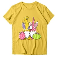 Риза за жени Великденски печат o Врат на външна модна риза върхове свободни годни дамски дрехи сухо годни топ женски тениска с