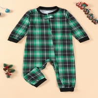 Семейство Тайсу, съвпадаща с коледни пижами, бебешки ромпионски букви за печат с дълъг ръкав и карирани панталони спални дрехи