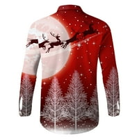 Мъже непринудени дълги ръкави есен зима Коледа 3d отпечатани ризи модни топ блузи ризи yutnsbel