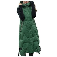 Палто за жени с твърд цвят на жените небрежни с качулка с качулка с дълъг палто модна гащеризма