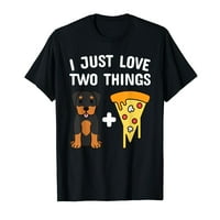 Просто обичам две неща за пица и куче тениска жени тениски