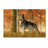 Изобразително изкуство 'вълк през есента' платно изкуство от Даниел Ескридж
