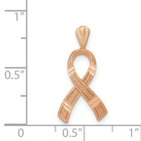 14k розово злато рак осведомяване на панделка висулка