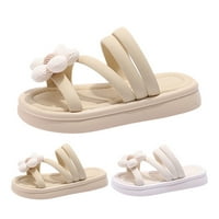 Летни момичета на открито чехли 3d цветя декорирани отворени сандали плажни обувки за плажни обувки