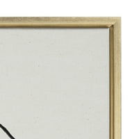 Кейт и Лоръл Силви модерни кръгове в рамка платно Бельо текстурирани стена изкуство от Теджу Ревал на Снациху, злато, Декоративно геометрично абстрактно изкуство ?