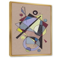 Дизайнарт 'абстрактни композиции на цветна геометрична Ив' модерна рамка платно за стена арт принт