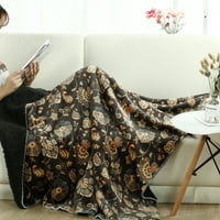 Печатни Плюш хвърлят одеяло руно обратими одеяла декор за диван диван