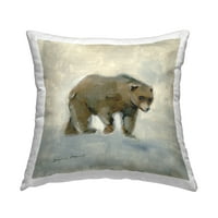 Ступел индустрии кафява мечка диви животни отпечатани хвърлят възглавница дизайн от Стефани Уъркман Марът