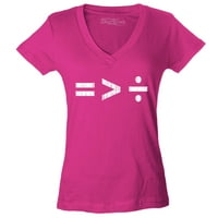 Shop4ever равенството на жените е по-голямо от разделянето на равни права Slim Fit тениска с v-образно деколте xx-голямо розово розово