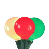 Комплект червени бели и зелени сатенени г глобус коледни светлини-зелена Тел