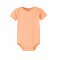Бебе момиче момче дрехи новородено бебе ромпер екипаж с къс ръкав твърд цвят огромен тениска от еднократно тениска топ летни дрехи
