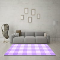 Ahgly Company Indoor Rectangle Checkered Purple Modern Area Rugs, 7 '9'