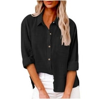 Бизнес блузи за жени, женски модни отпечатани тениски ръкави блуза кръгла шия ежедневни върхове черни xx-големи