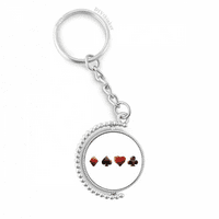 Spade Heart Club Pattern Rotatable Keyholder Ring Disc Accessories Chain Clip