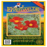Everwilde Farms - LB Червен главен Калифорния Попилна градина Цветна семена - Златен трезор Гарди Семена Пакет