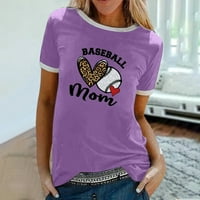Сладки върхове за жени с къси ръкави върхове блузи редовно прилепнали тениски пуловер тениски върхове бейзбол мама графични тениски