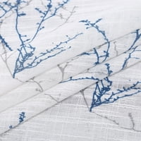 Дърво клон отпечатано бельо текстурирана валантна завеса, джоб за пръчки винтидж флорална валация