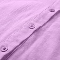 Лакът с дължина на лакътя плътни блузи за свободното време летни върхове за жени за жени лилави 3xl