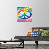Табела за мир - Плакат за стена Rainbows с бутални щифтове, 14.725 22.375